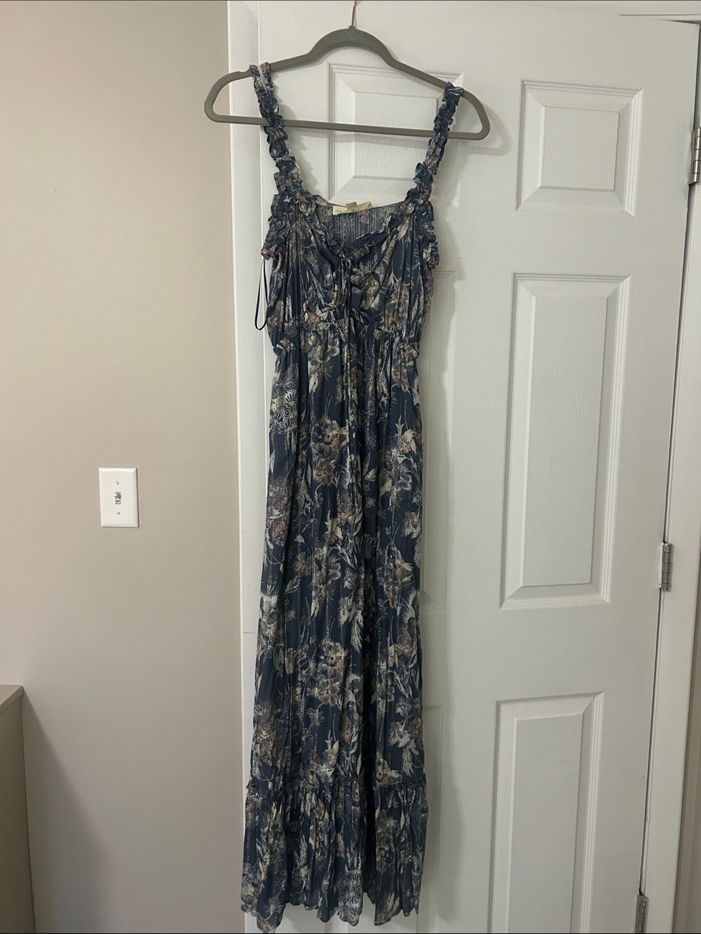 Love Stitch Navy Floral Maxi Dress